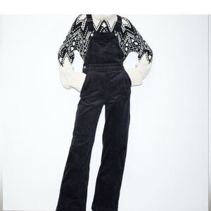 H&M Black Corduroy Jumpsuit